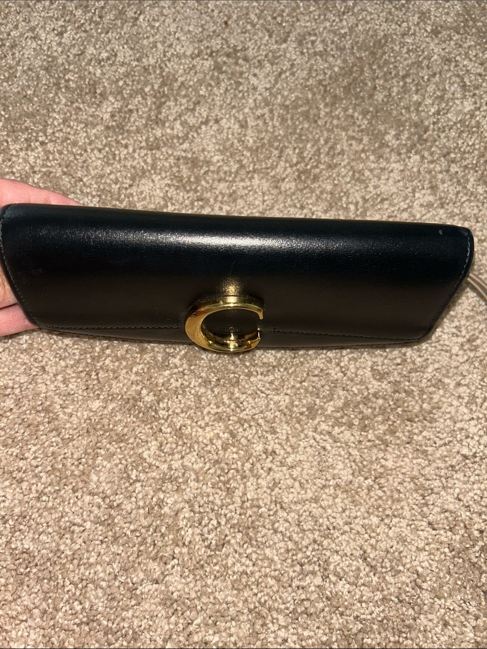 Chloe Black Leather Continental Wallet with Gold 'C' Hardware - Picture 15 of 16